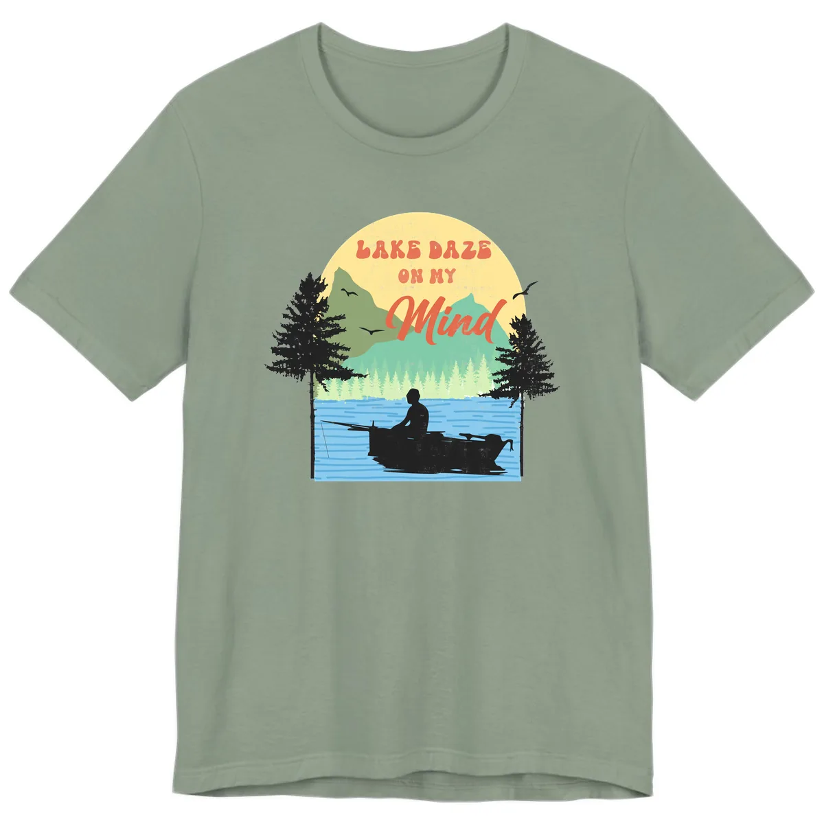 Lake Daze On My Mind Design Premium T-Shirt in Sage