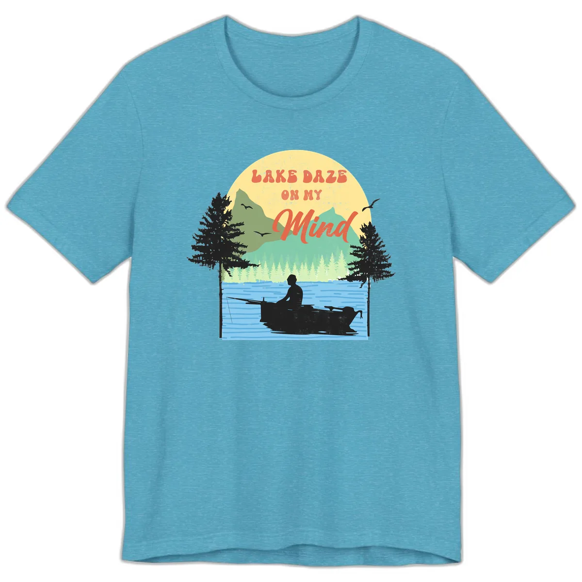 Lake Daze On My Mind Design Premium T-Shirt in Heather Aqua