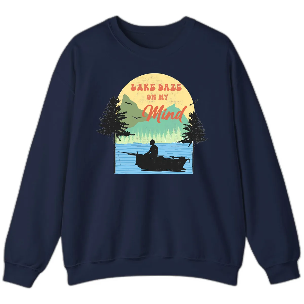 Lake Daze On My Mind Design Sweatshirt in Navy