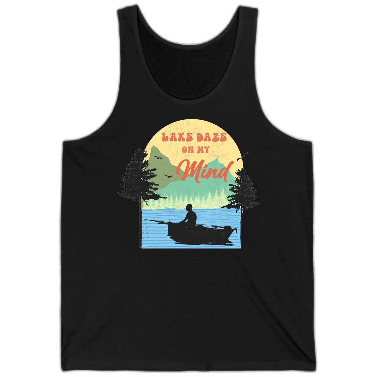 Lake Daze On My Mind Design Tank in Black