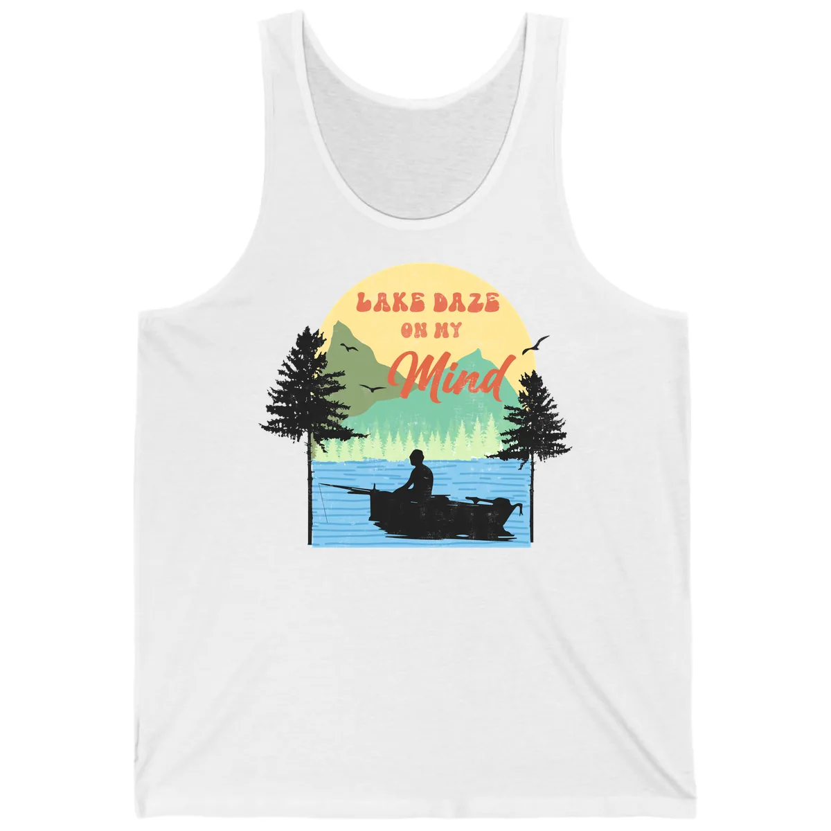 Lake Daze On My Mind Design Tank in White