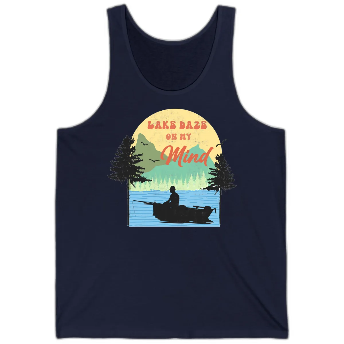 Lake Daze On My Mind Design Tank in Navy