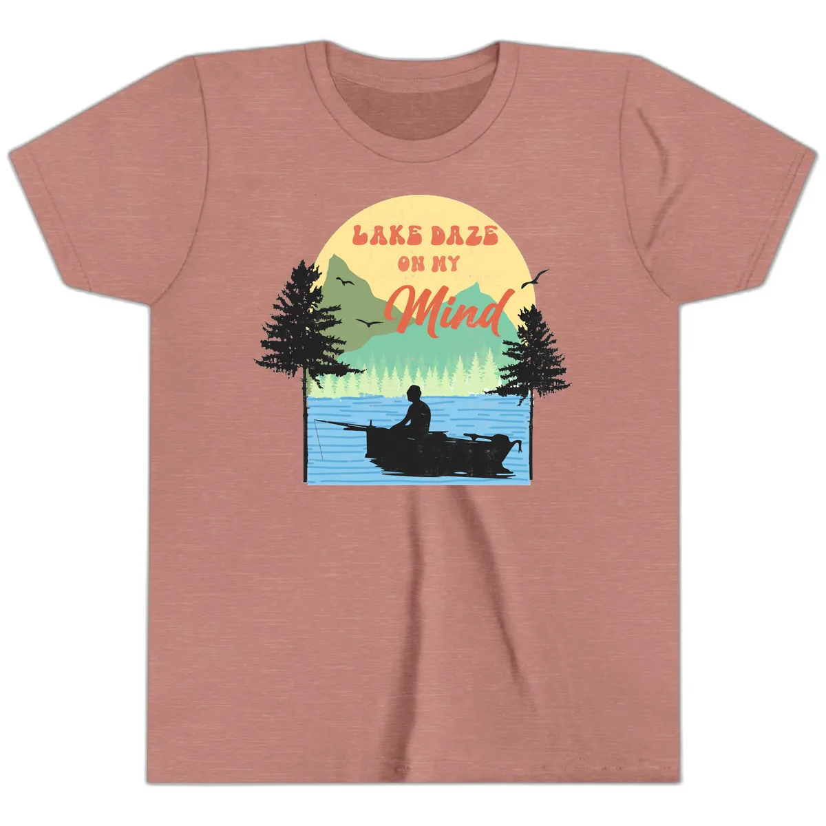 Lake Daze On My Mind Design Youth T-Shirt in Heather Mauve