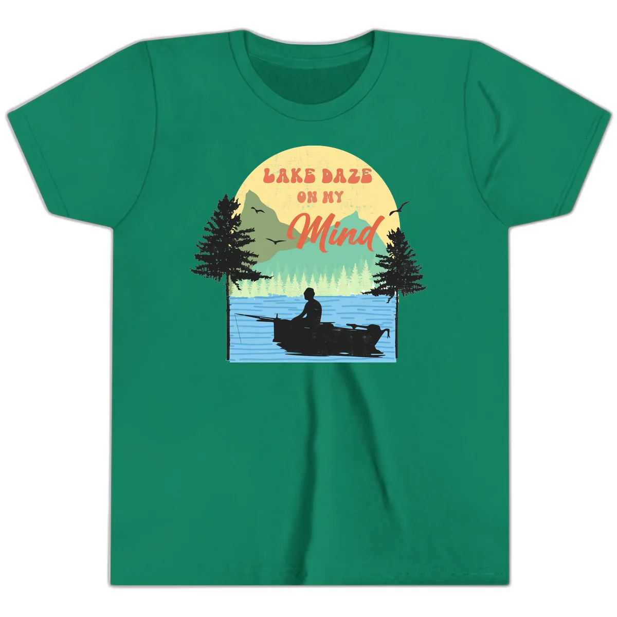 Lake Daze On My Mind Design Youth T-Shirt in Kelly