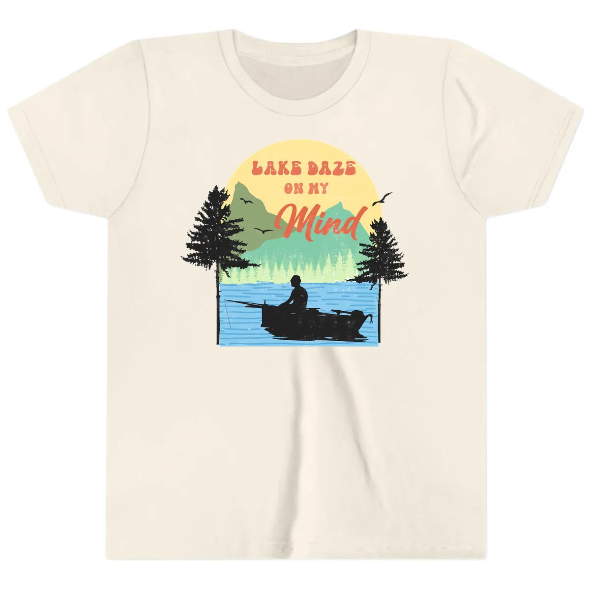Lake Daze On My Mind Design Youth T-Shirt in Natural