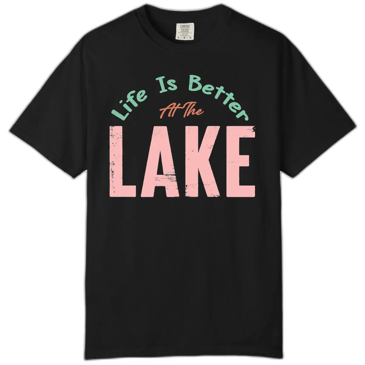 Life Is Better At The Lake Design Comfort Color in Black