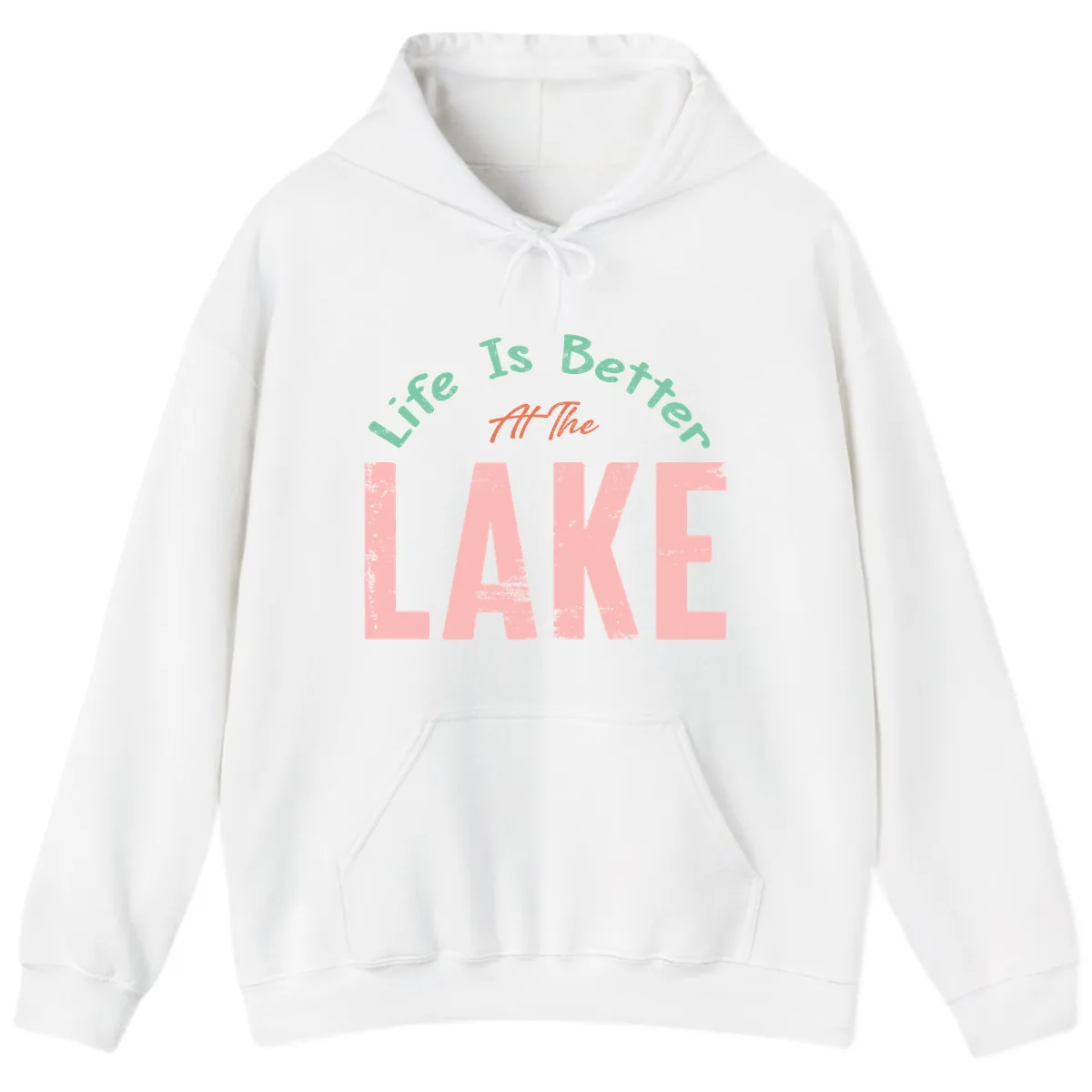 Life Is Better At The Lake Design Hoodie in White