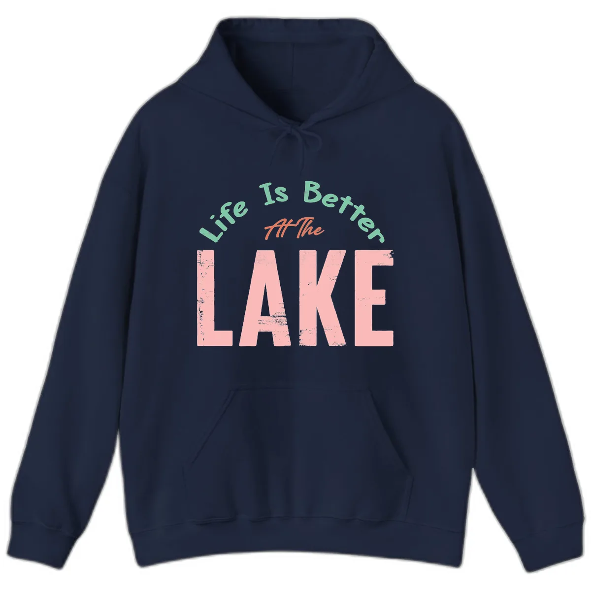 Life Is Better At The Lake Design Hoodie in Navy