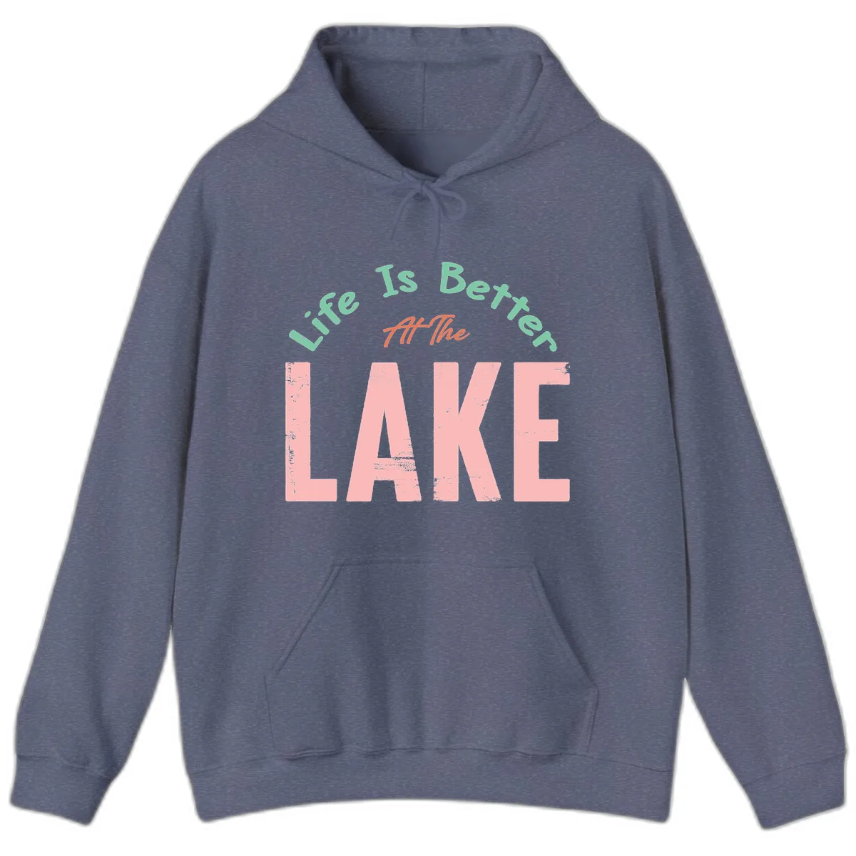 Life Is Better At The Lake Design Hoodie in Heather Navy