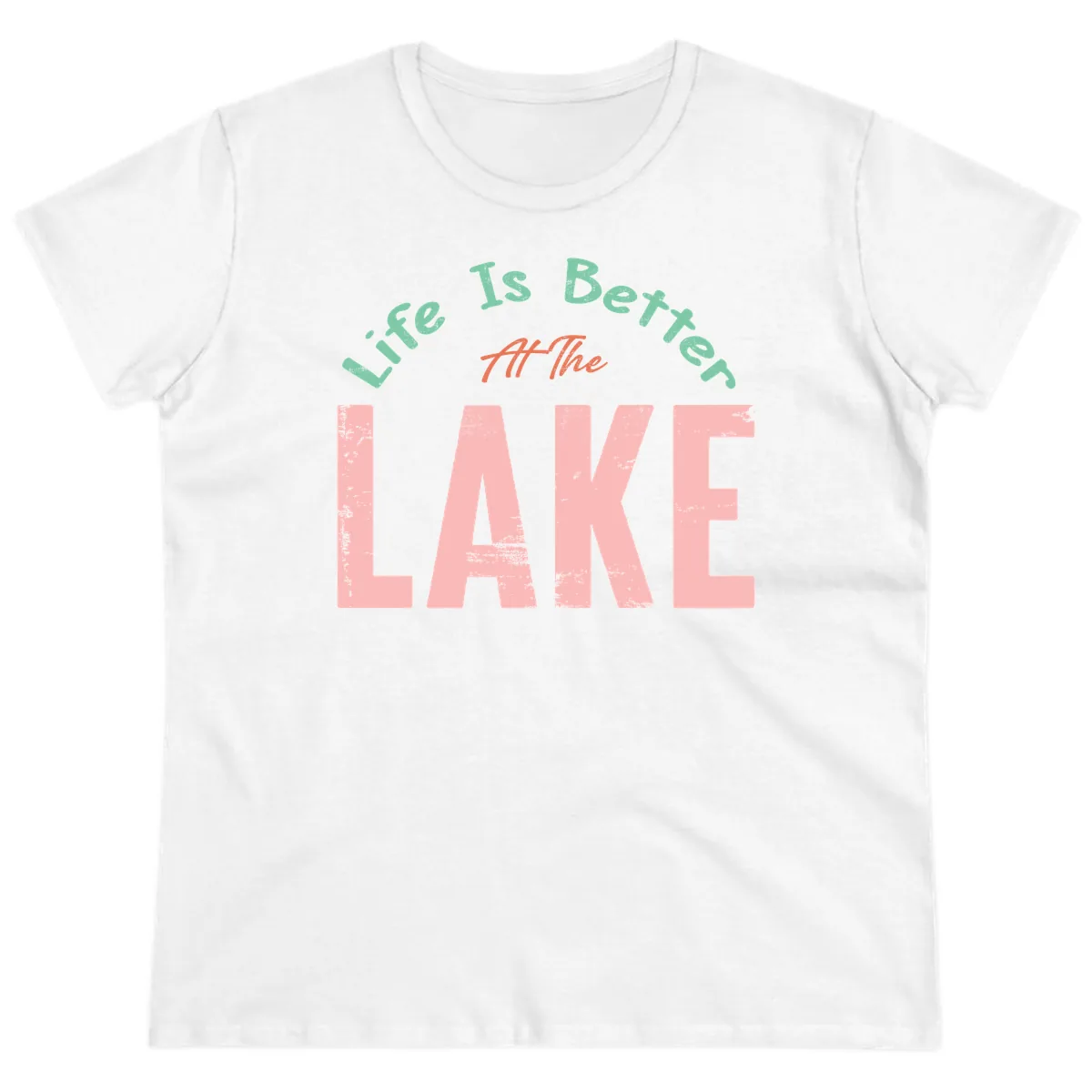Life Is Better At The Lake Design Ladies Tee in White