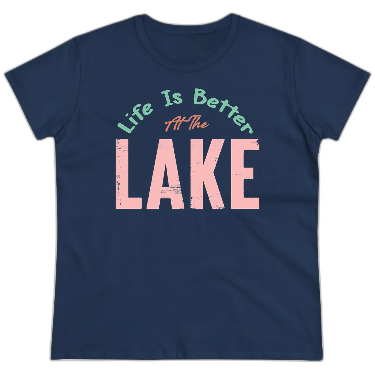 Life Is Better At The Lake Design Ladies Tee in Navy