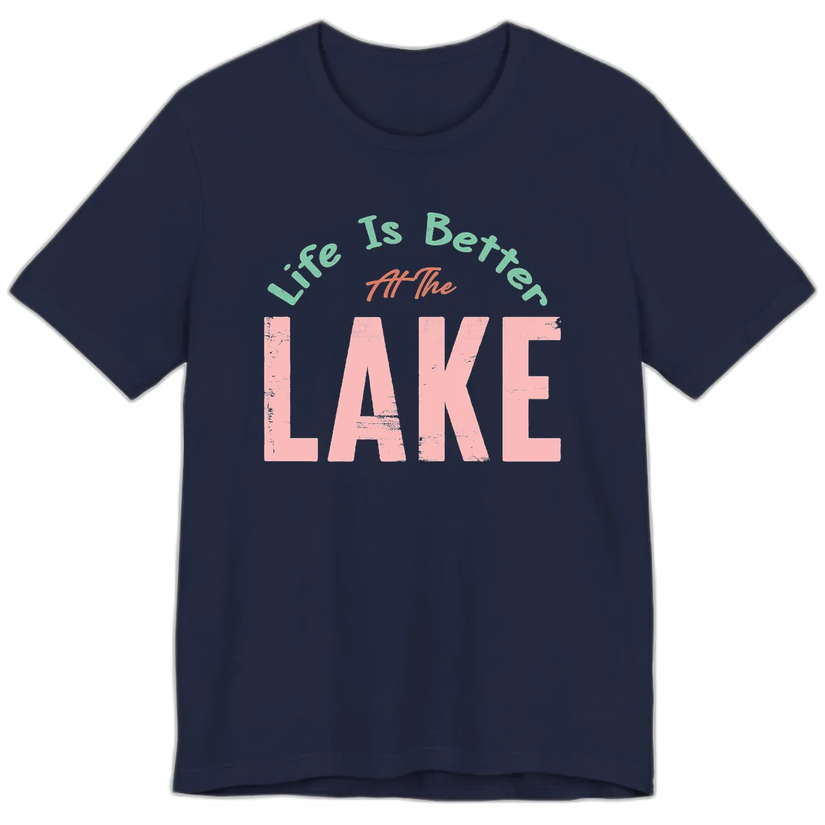 Life Is Better At The Lake Design Premium T-Shirt in Navy