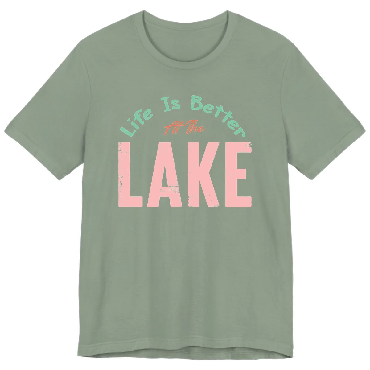 Life Is Better At The Lake Design Premium T-Shirt in Sage