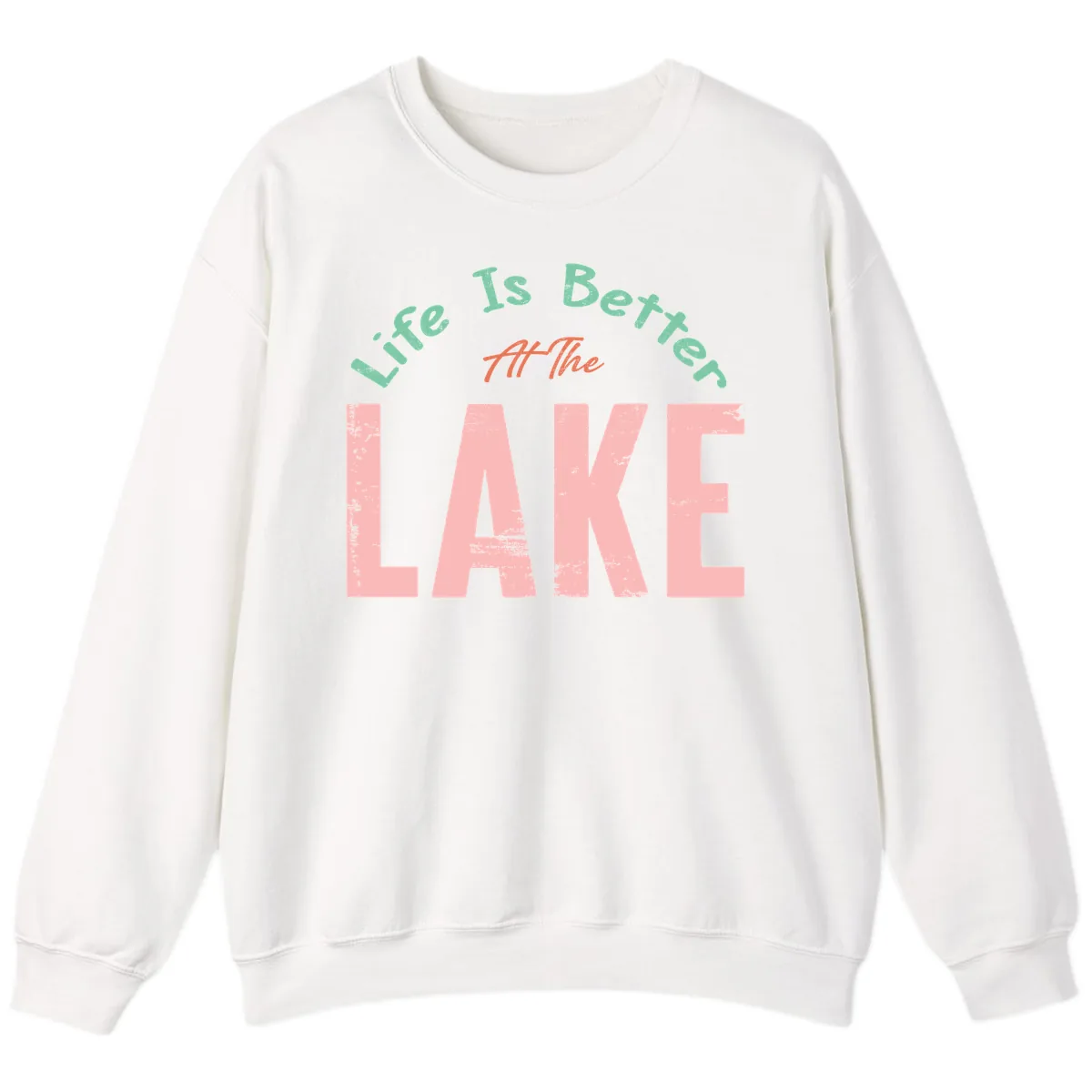 Life Is Better At The Lake Design Sweatshirt in White