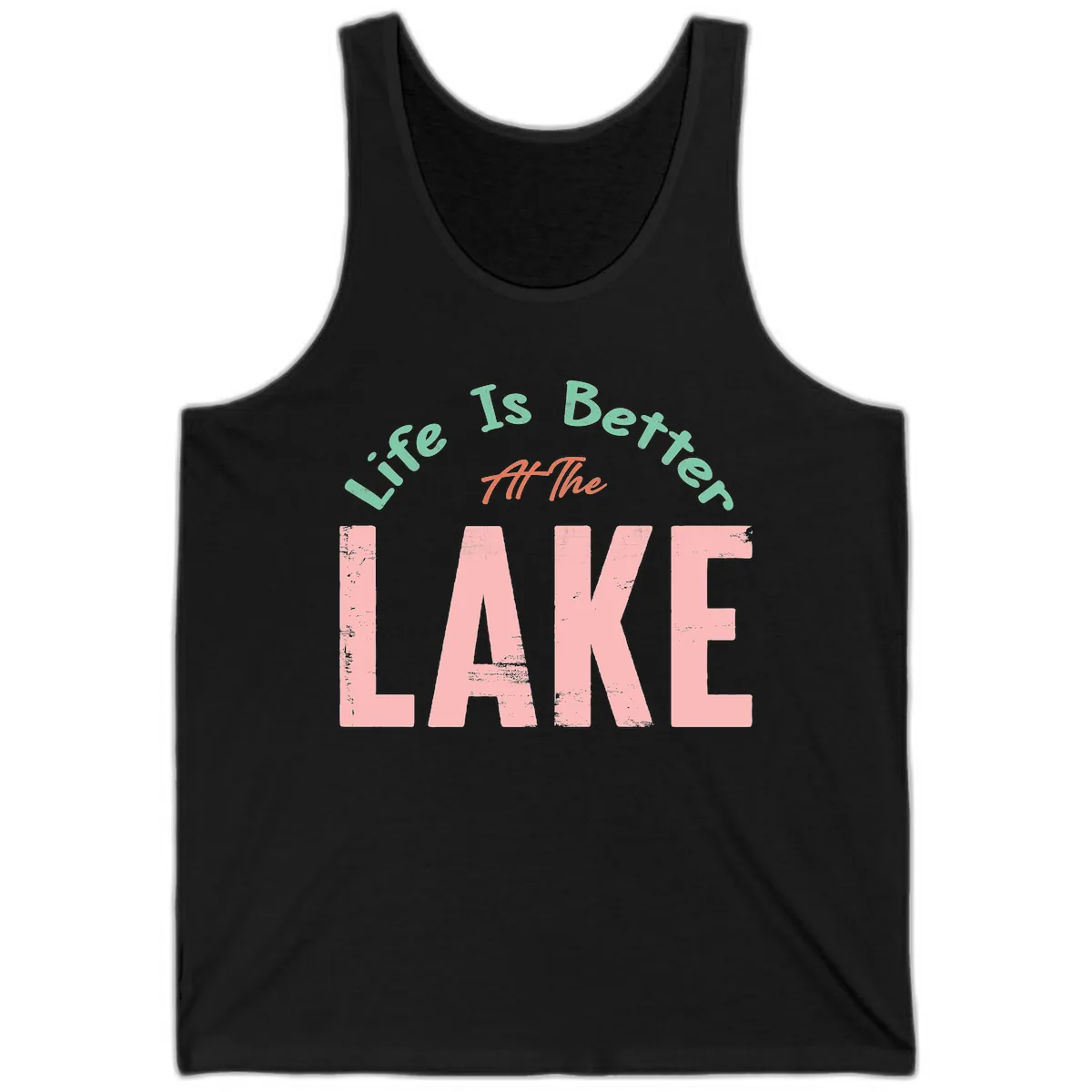Life Is Better At The Lake Design Tank in Black
