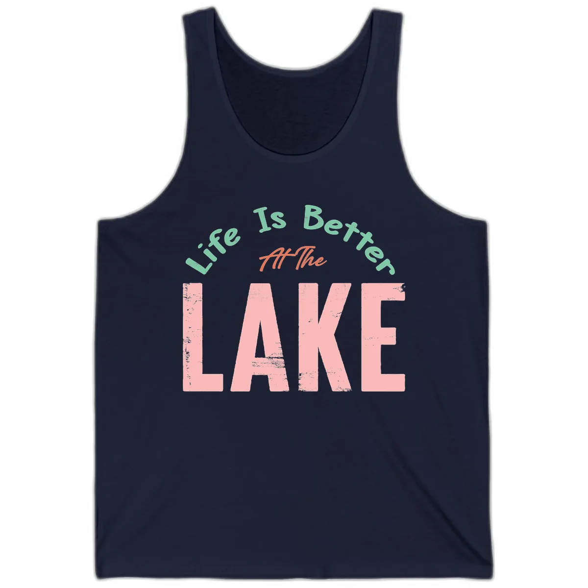 Life Is Better At The Lake Design Tank in Navy