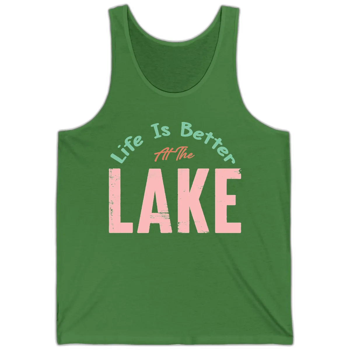 Life Is Better At The Lake Design Tank in Leaf