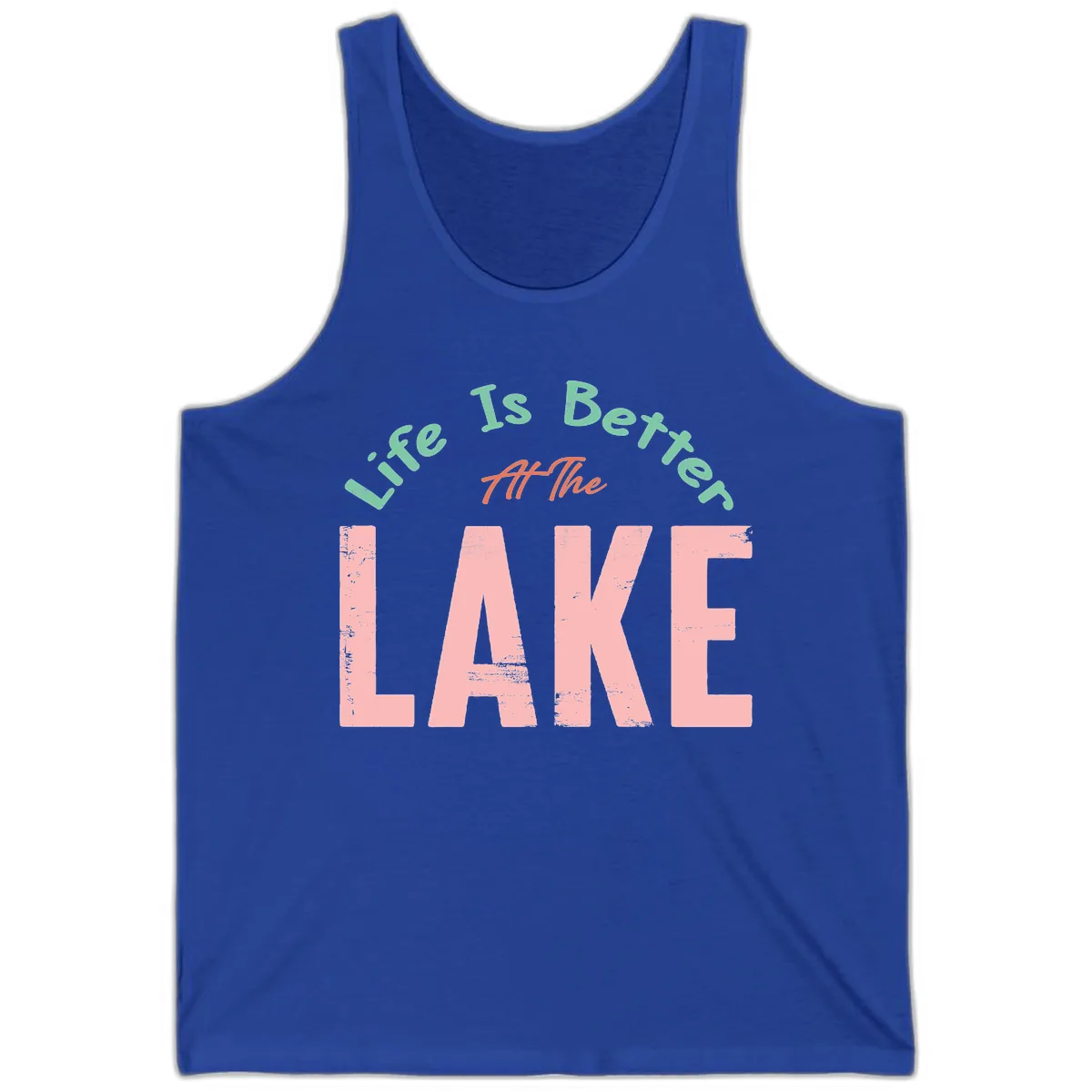 Life Is Better At The Lake Design Tank in True Royal