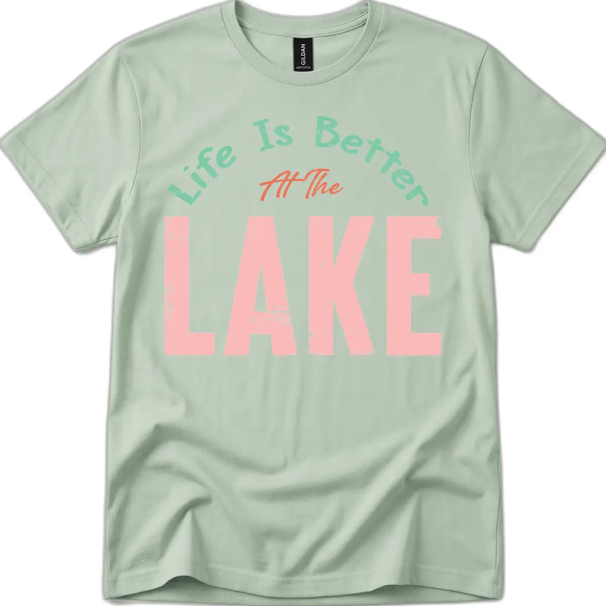 Life Is Better At The Lake Design T-Shirt in Sage