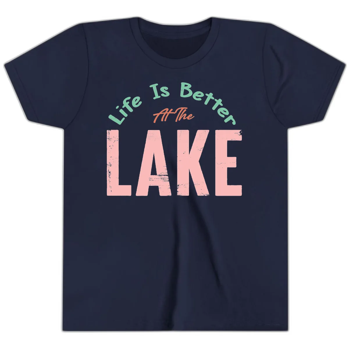 Life Is Better At The Lake Design Youth T-Shirt in Navy