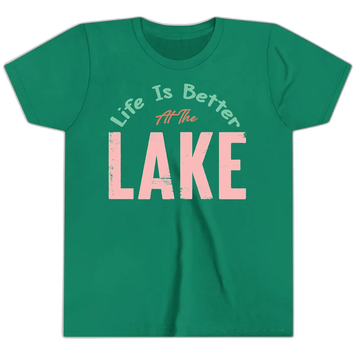 Life Is Better At The Lake Design Youth T-Shirt in Kelly