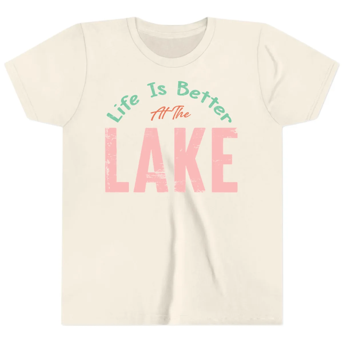 Life Is Better At The Lake Design Youth T-Shirt in Natural