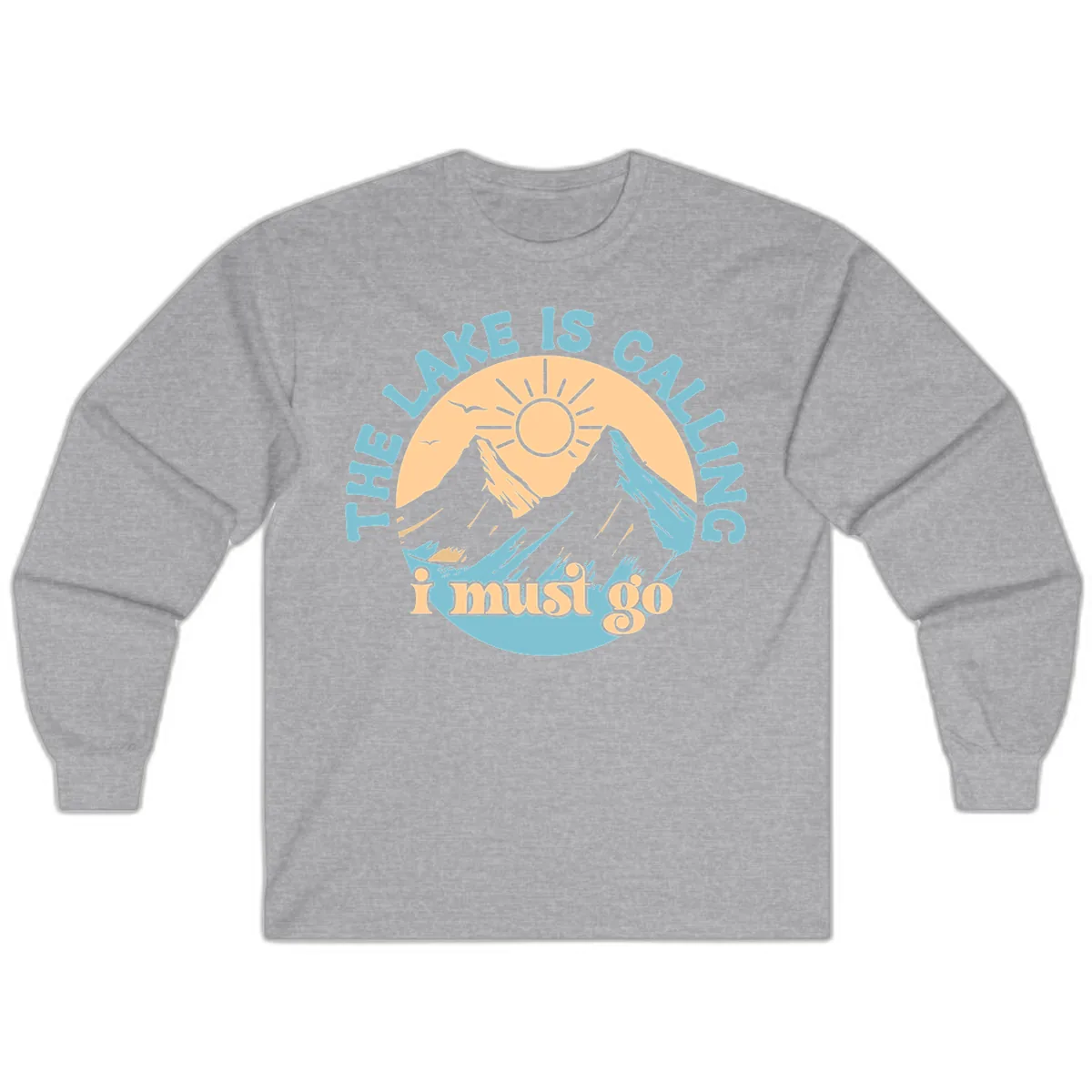 The Lake Is Calling I Must Go Long Sleeve in Sport Grey