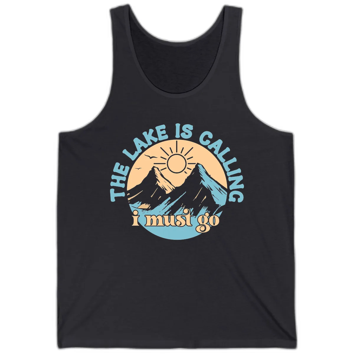 The Lake Is Calling I Must Go Tank in Dark Grey