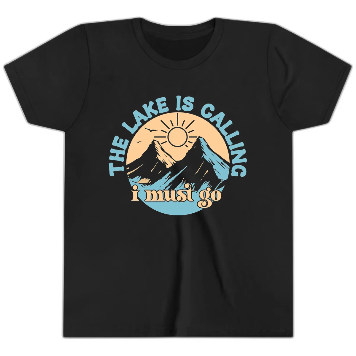 The Lake Is Calling I Must Go Youth T-Shirt in Black