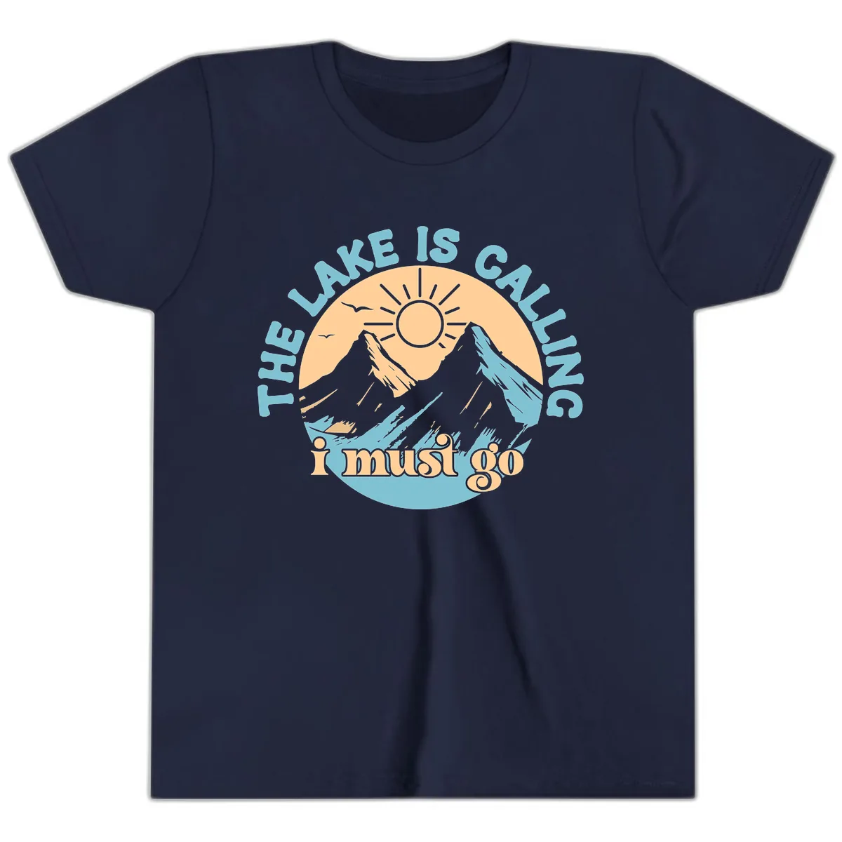 The Lake Is Calling I Must Go Youth T-Shirt in Navy
