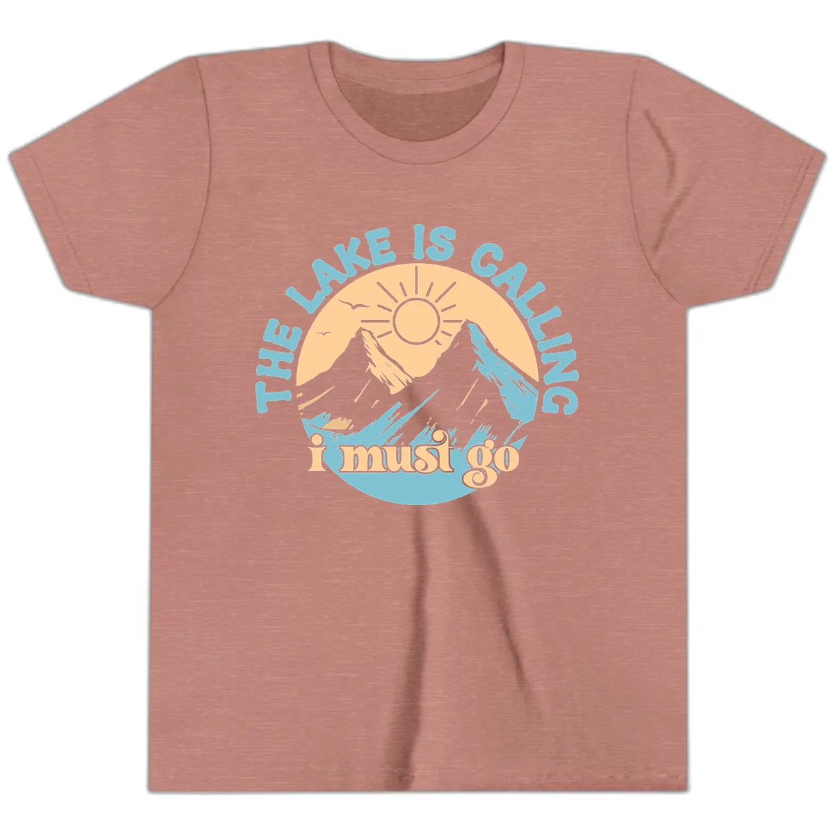 The Lake Is Calling I Must Go Youth T-Shirt in Heather Mauve