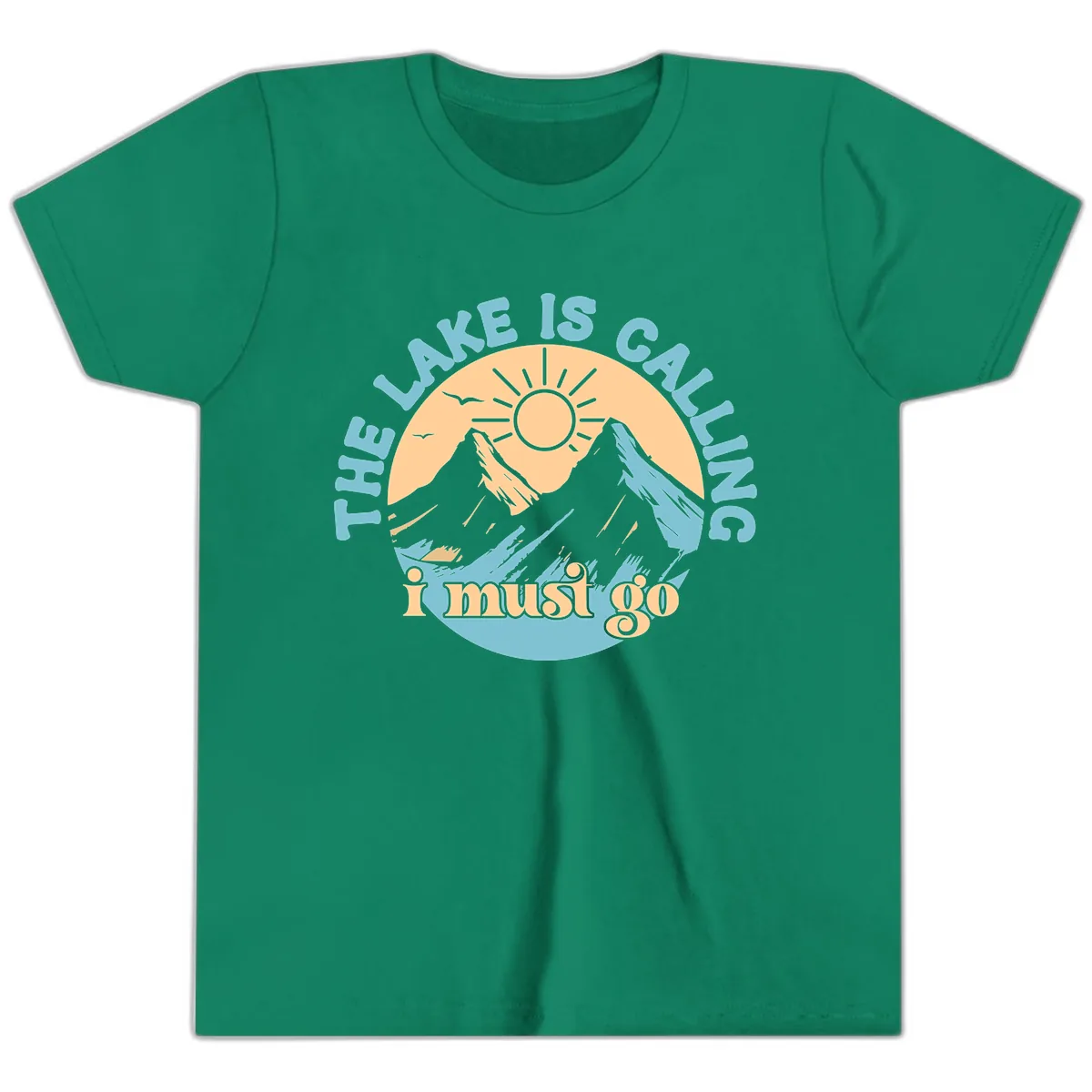 The Lake Is Calling I Must Go Youth T-Shirt in Kelly