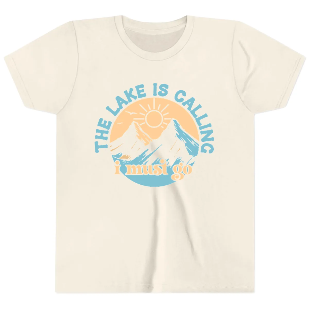 The Lake Is Calling I Must Go Youth T-Shirt in Natural