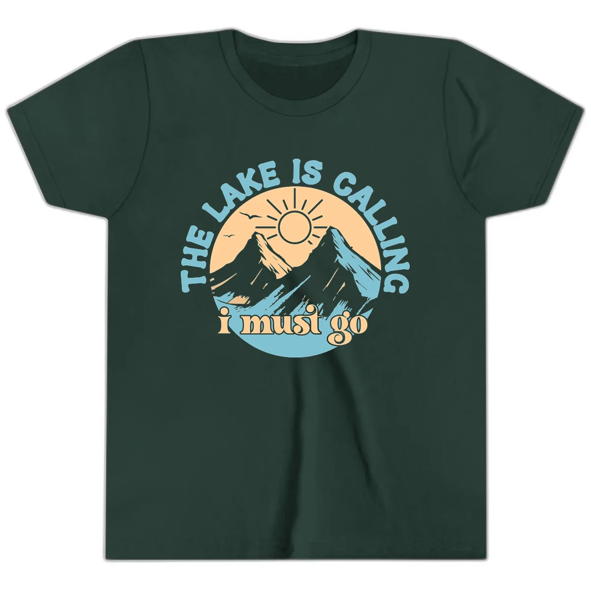 The Lake Is Calling I Must Go Youth T-Shirt in Forest