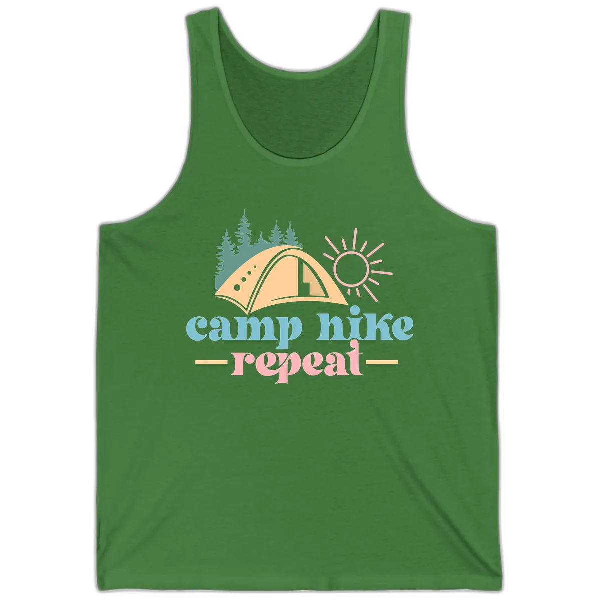 Camp Hike Repeat Mountain Graphic Tank in Leaf