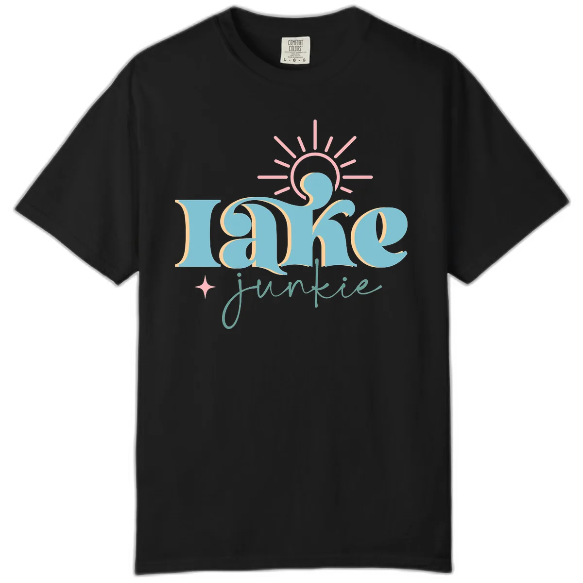 Lake Junkie Retro Typography Design Comfort Color in Black