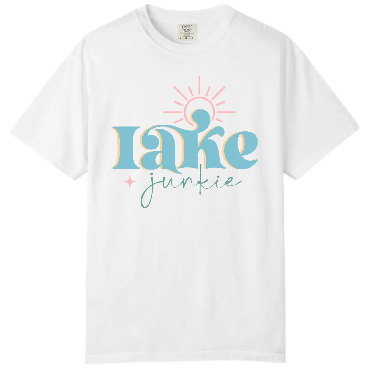 Lake Junkie Retro Typography Design Comfort Color in White
