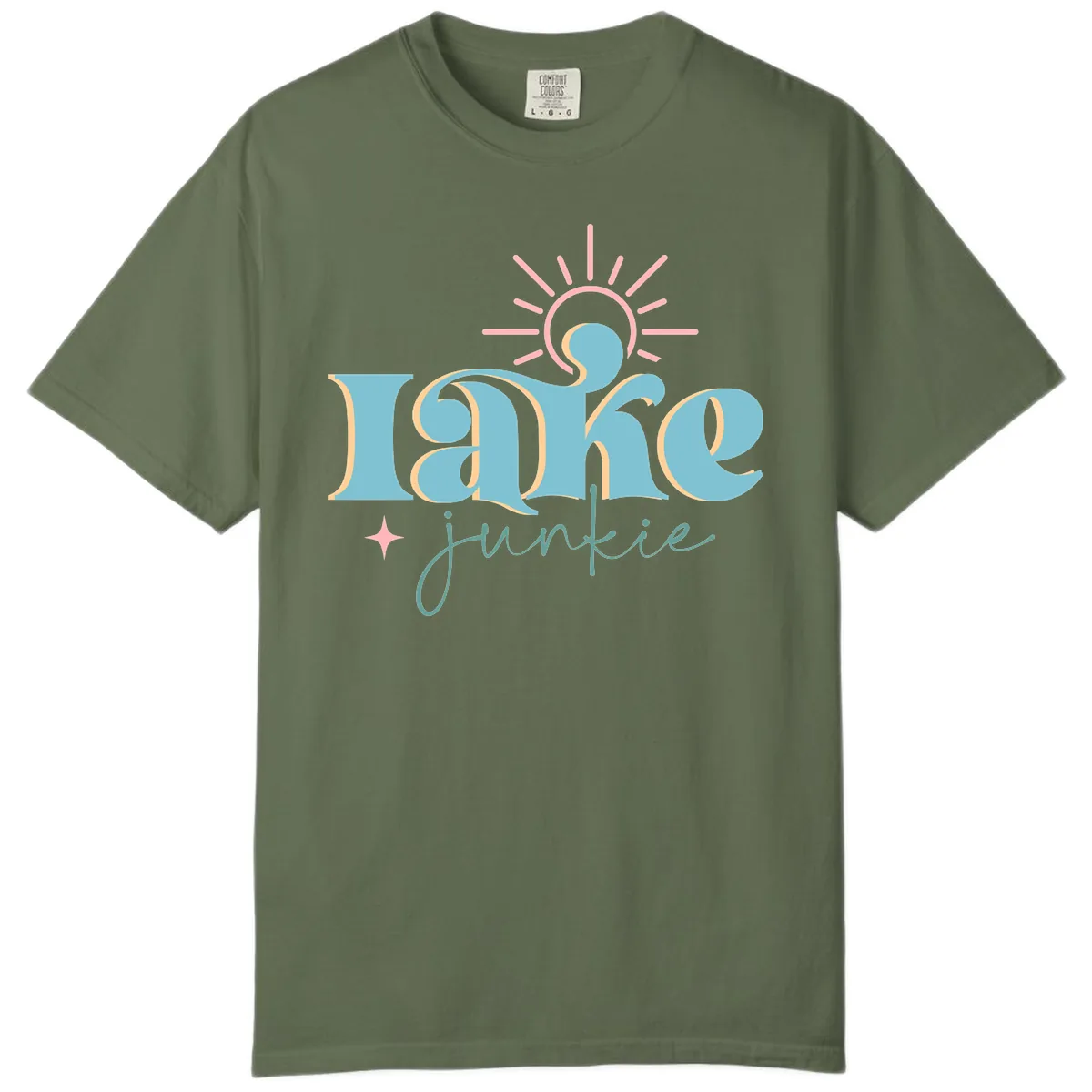 Lake Junkie Retro Typography Design Comfort Color in Sage