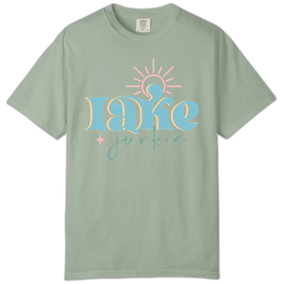 Lake Junkie Retro Typography Design Comfort Color in Bay