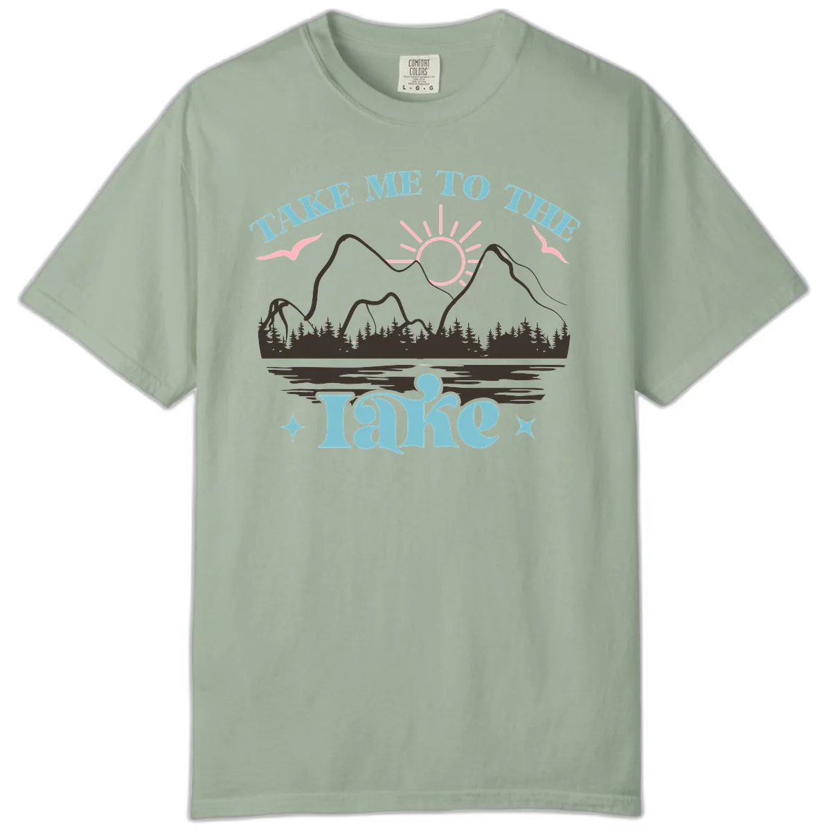 Take Me To The Lake Mountain Graphic Comfort Color in Bay