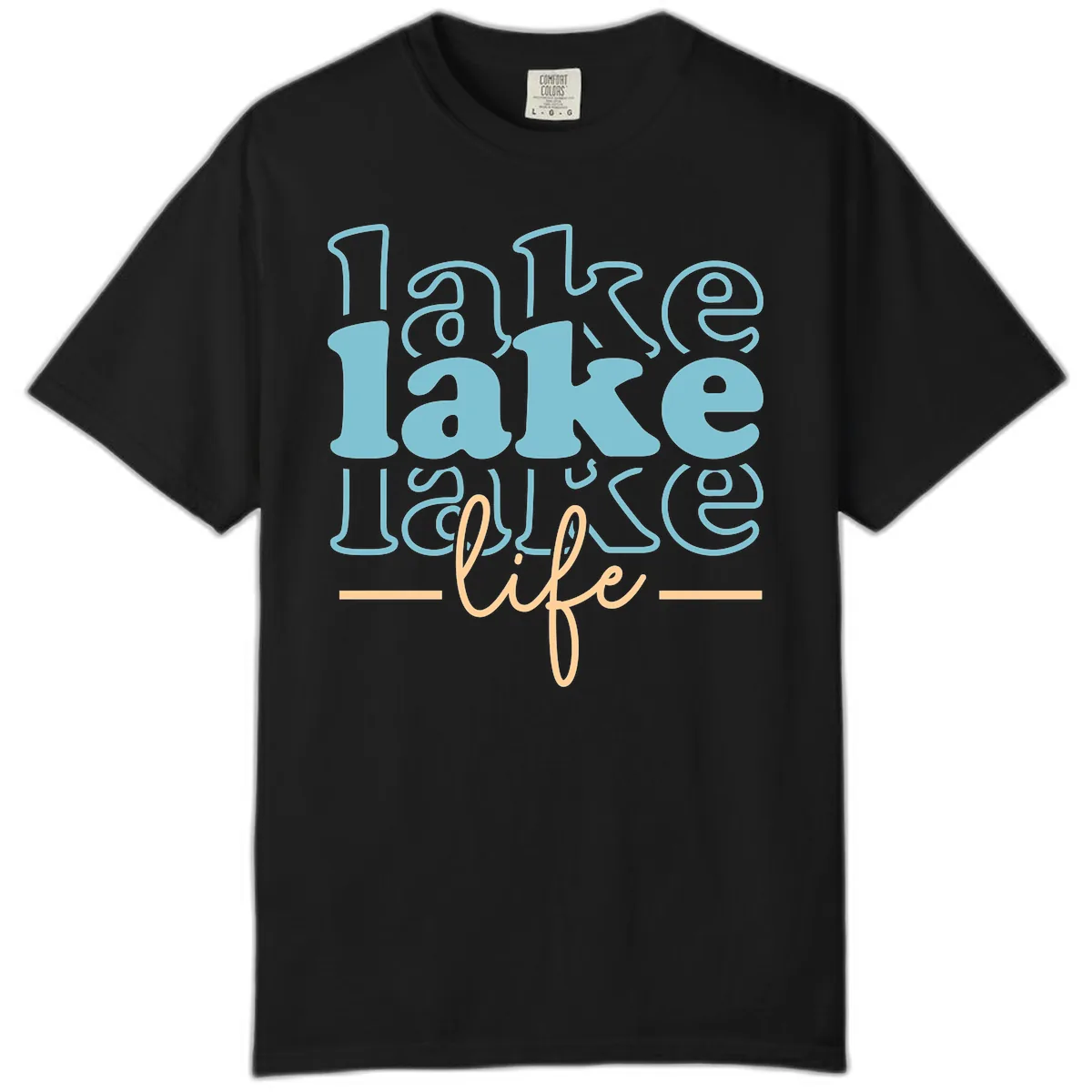 Lake Life Retro Typography Design Comfort Color in Black