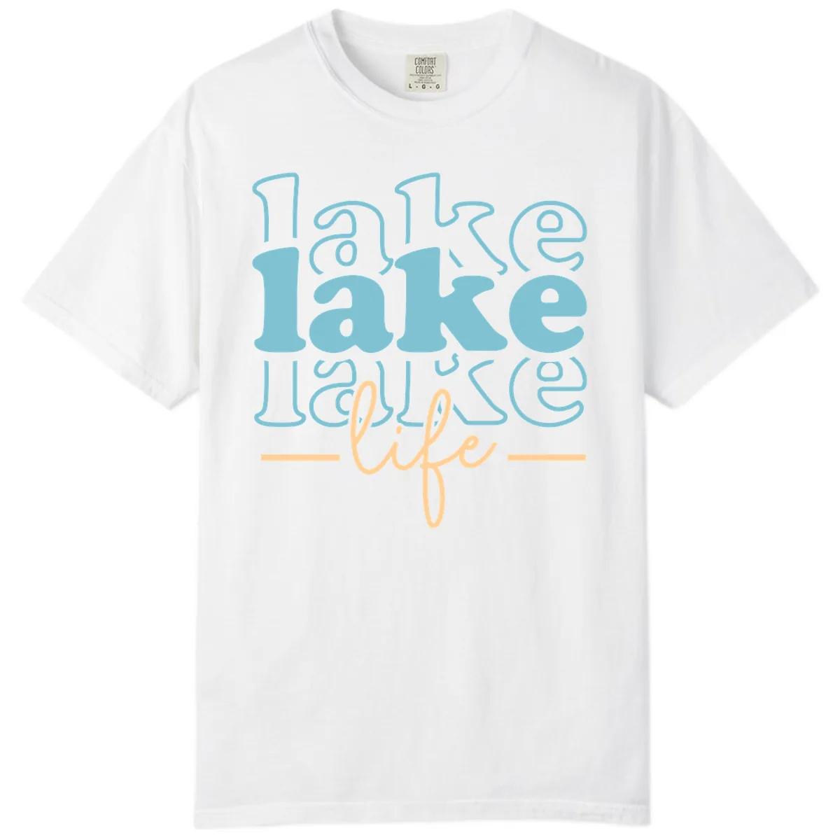 Lake Life Retro Typography Design Comfort Color in White
