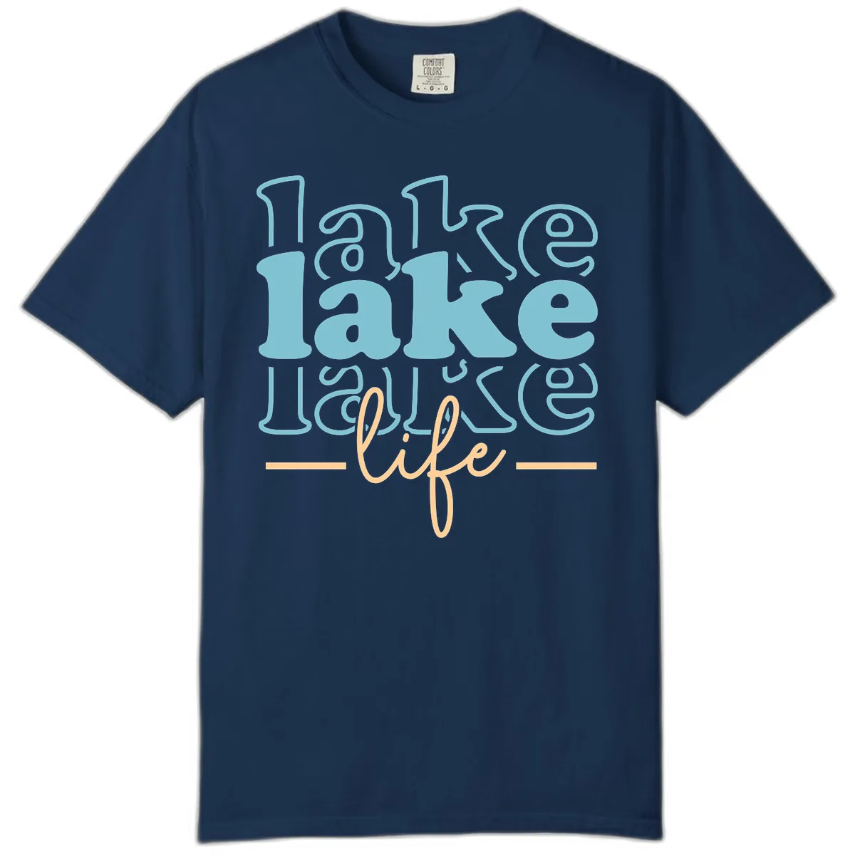 Lake Life Retro Typography Design Comfort Color in Navy
