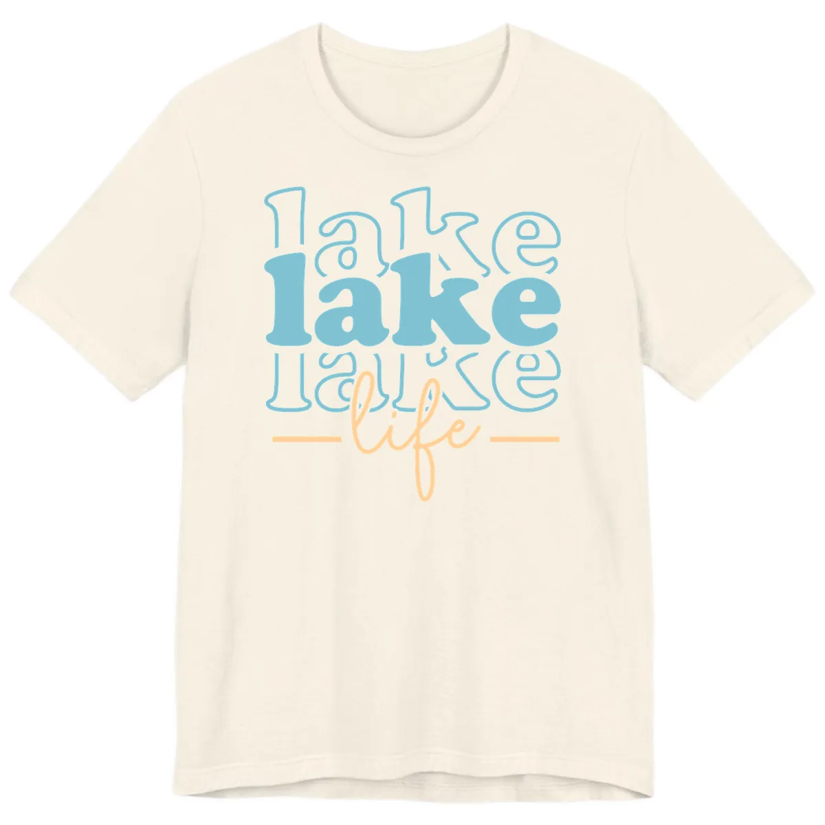 Lake Life Retro Typography Design Premium T-Shirt in Natural