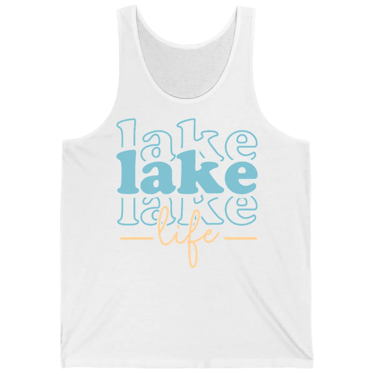 Lake Life Retro Typography Design Tank in White