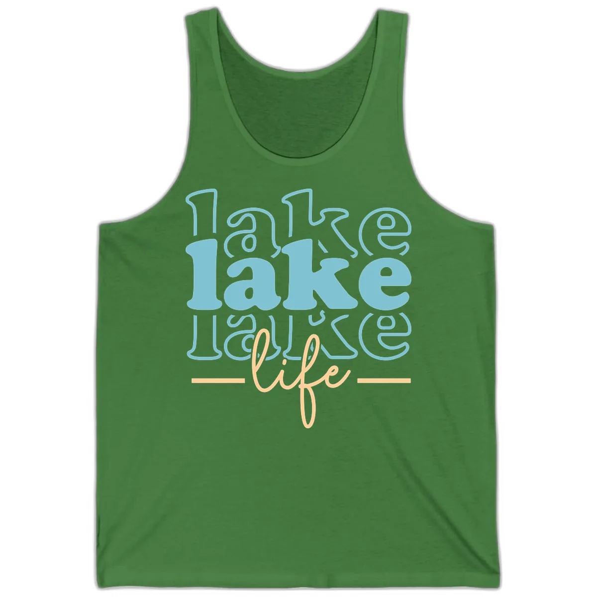 Lake Life Retro Typography Design Tank in Leaf