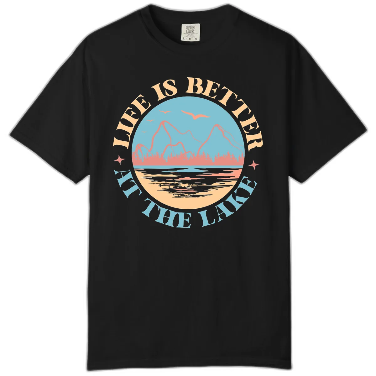 Life Is Better At The Lake Design Comfort Color in Black