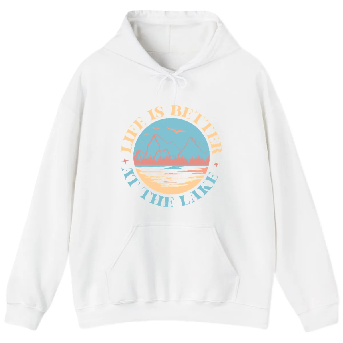Life Is Better At The Lake Design Hoodie in White