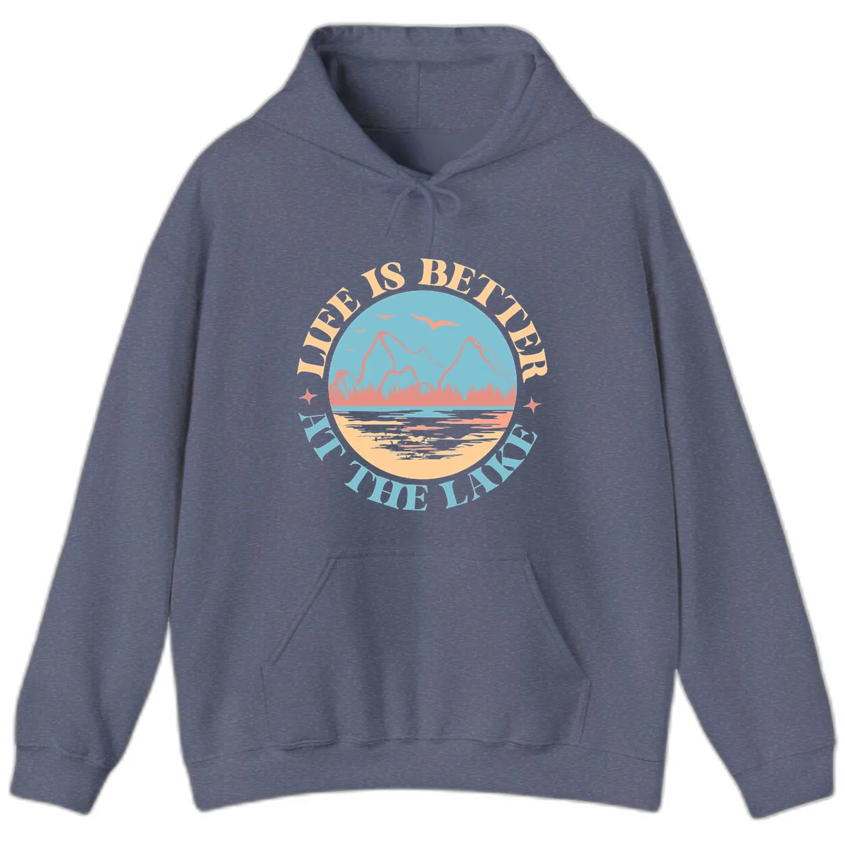 Life Is Better At The Lake Design Hoodie in Heather Navy