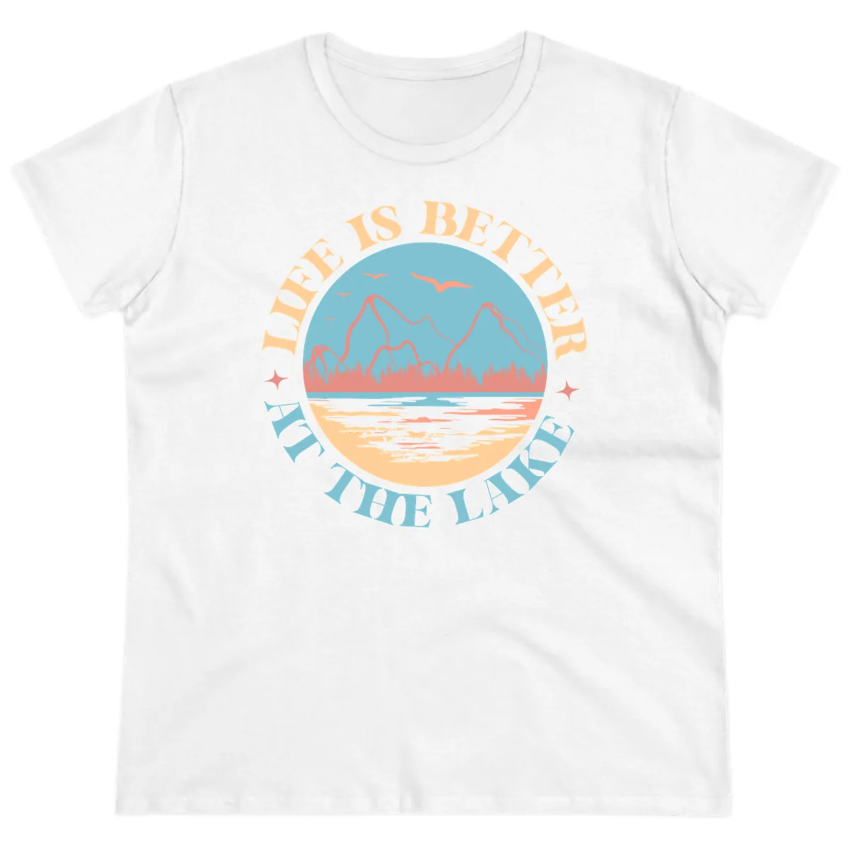 Life Is Better At The Lake Design Ladies Tee in White